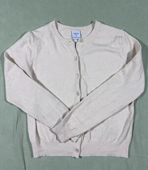 Cielo Knit Button Front Cropped Cardigan Preppy Quiet Luxury Capsule Wardrobe S